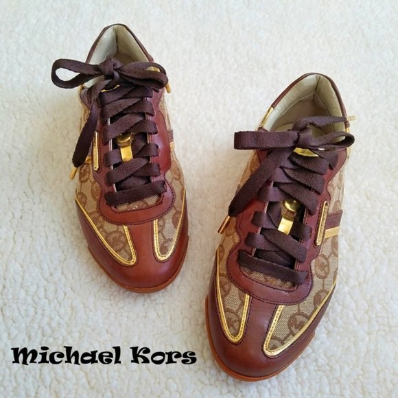 EUC Michael Kors Leather And Canvas Sneakers - Picture 1 of 5